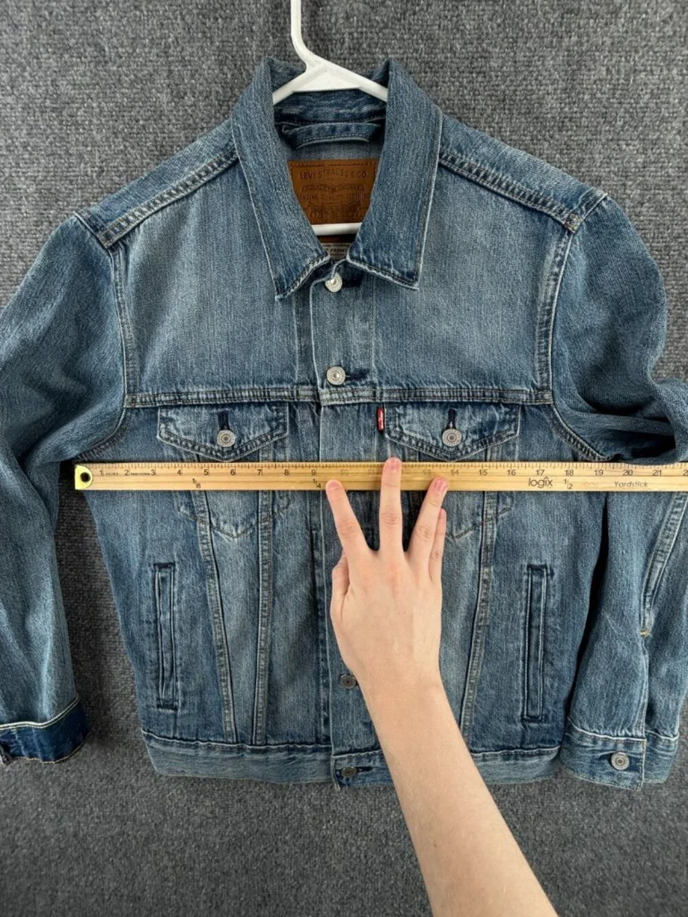 Levis Premium Denim Jacket Small Blue Metal Buttons Type 3 Cotton Lyocell Men